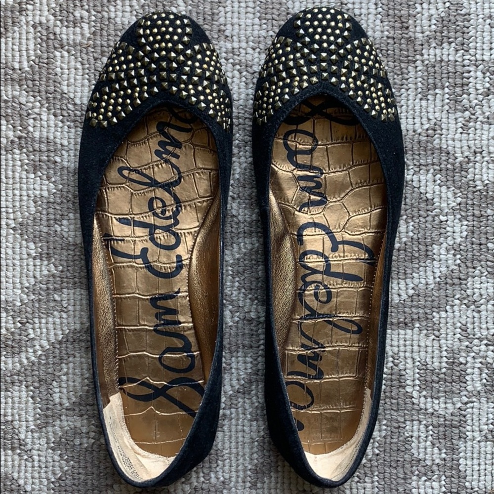 Sam Edelman Charleen Black Studded Flats Size 7.5